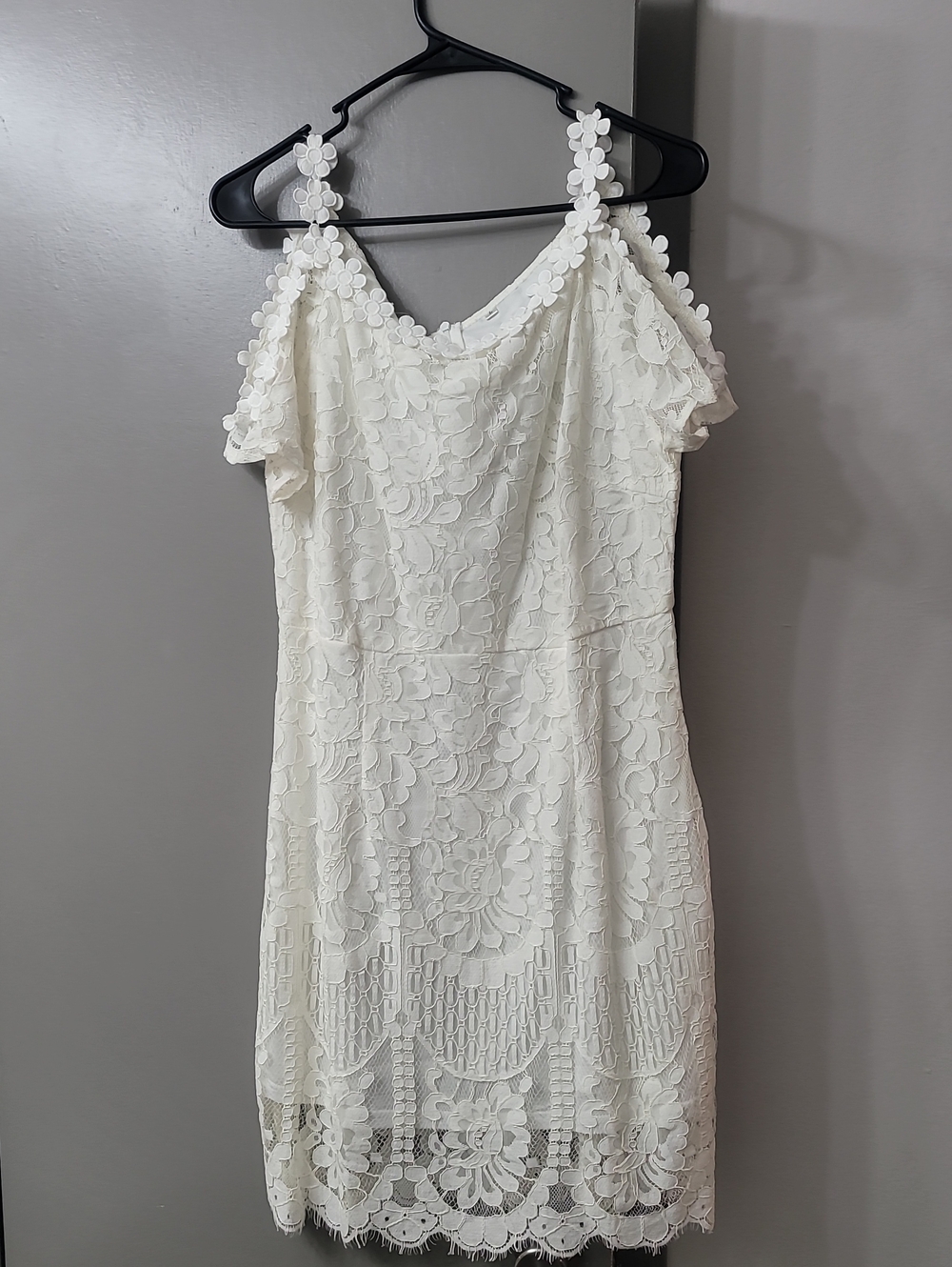 White Lace Cold-Shoulder Dress
